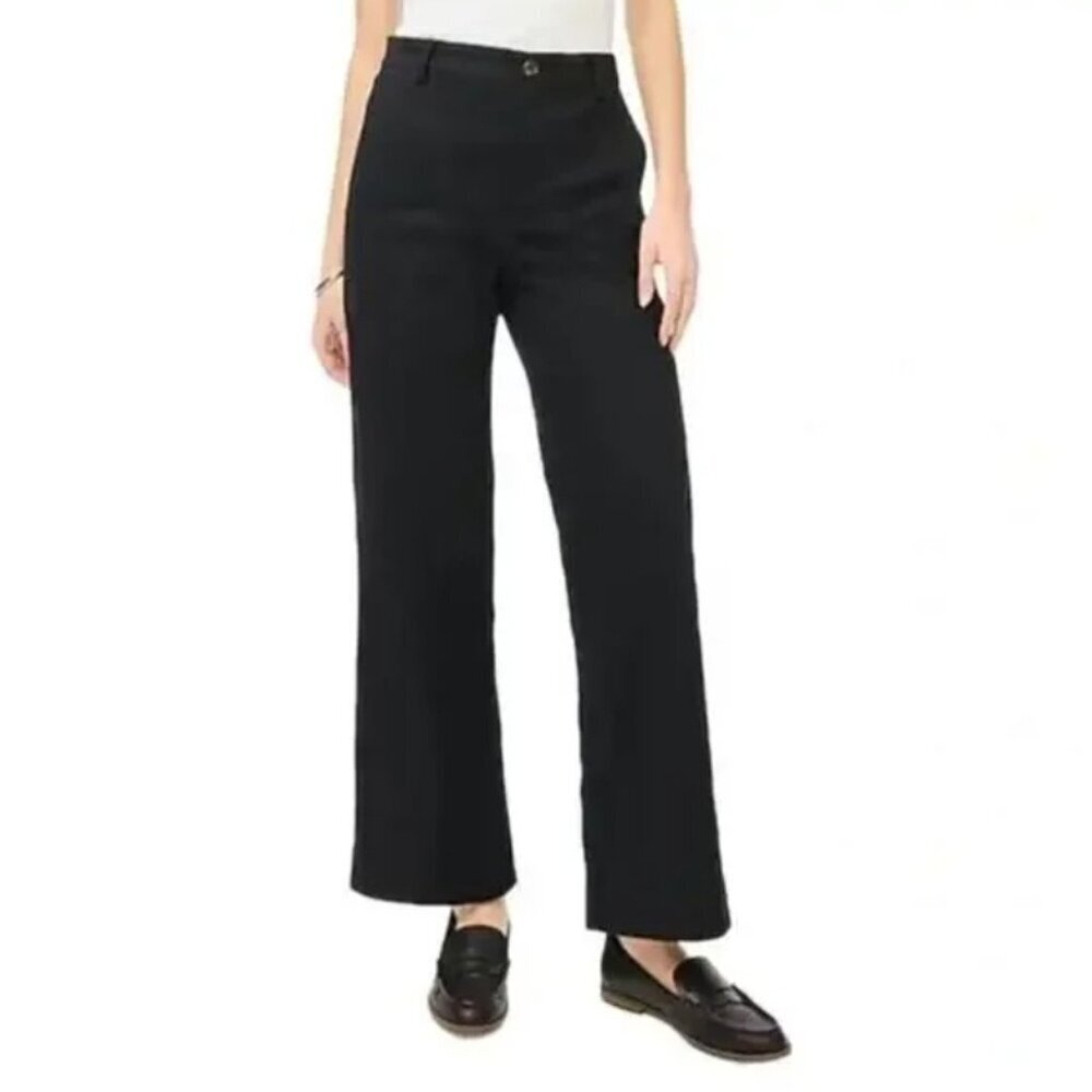 NWT J. Crew Wide Leg Chino Pant Black Sz 10